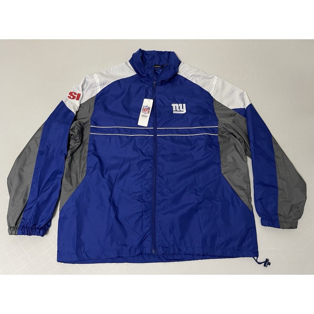 NWT Dunbrooke New York Giants Sports Illustrated Blue Windbreaker Jacket Mens XL
